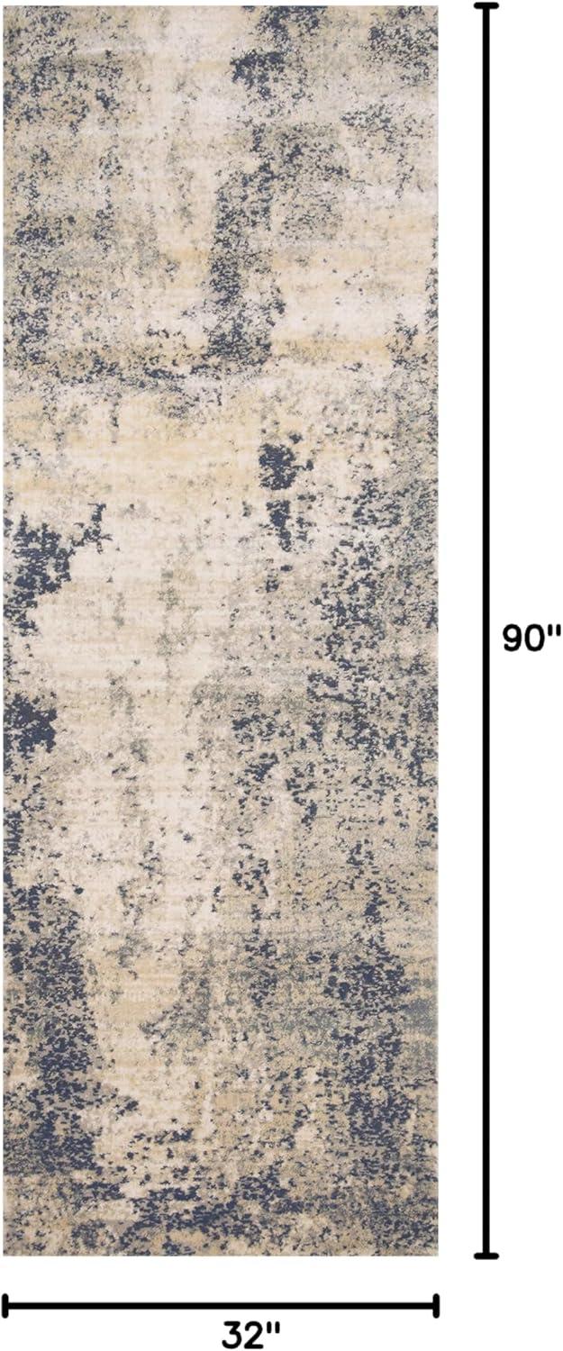 Loloi Teagan Natural / Denim 2'-8" x 7'-6" Runner Rug