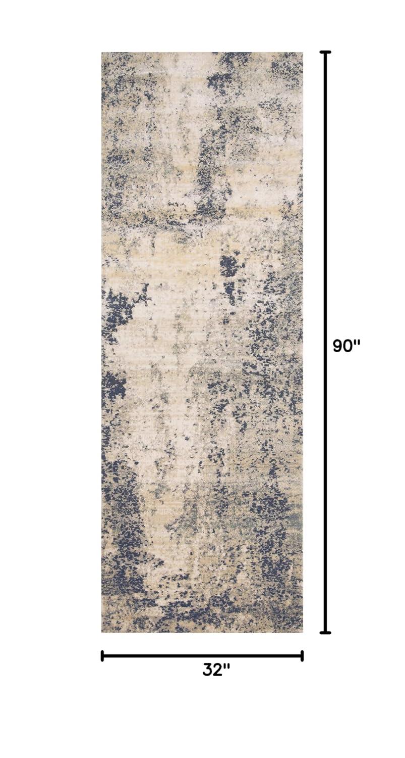 Loloi Teagan Natural / Denim 2'-8" x 7'-6" Runner Rug