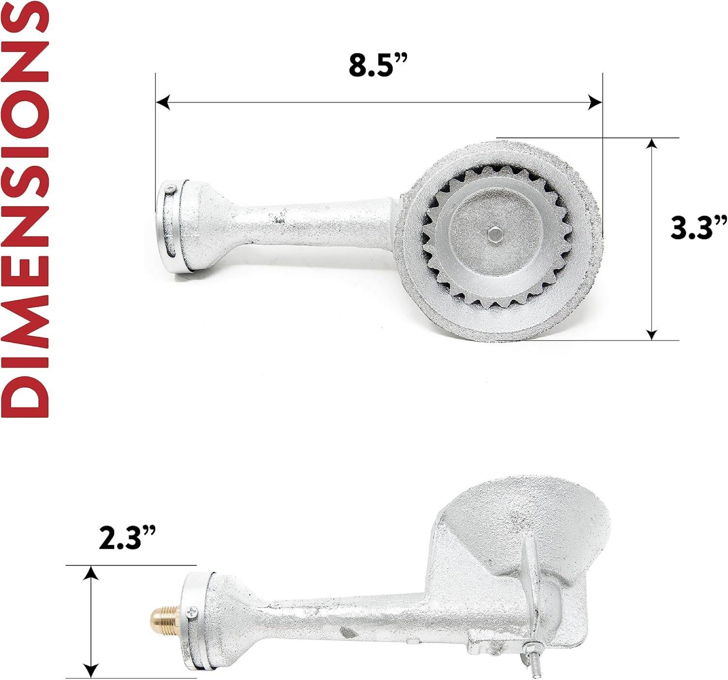 High Pressure Silver Cast-Iron Propane Burner Head with Brass Fitting