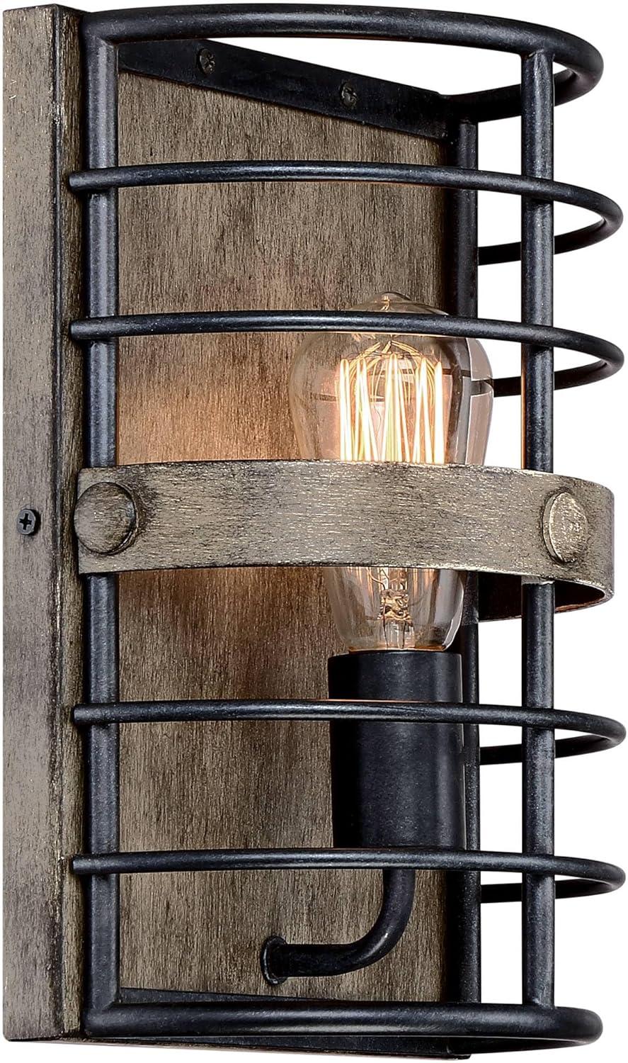 Lexi Rustic Bronze 13" Industrial Cage Wall Light Sconce