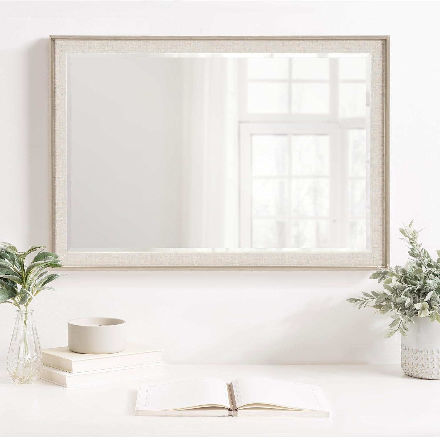 Kobert Rectangle Wall Mirror Natural - Kate & Laurel All Things Decor