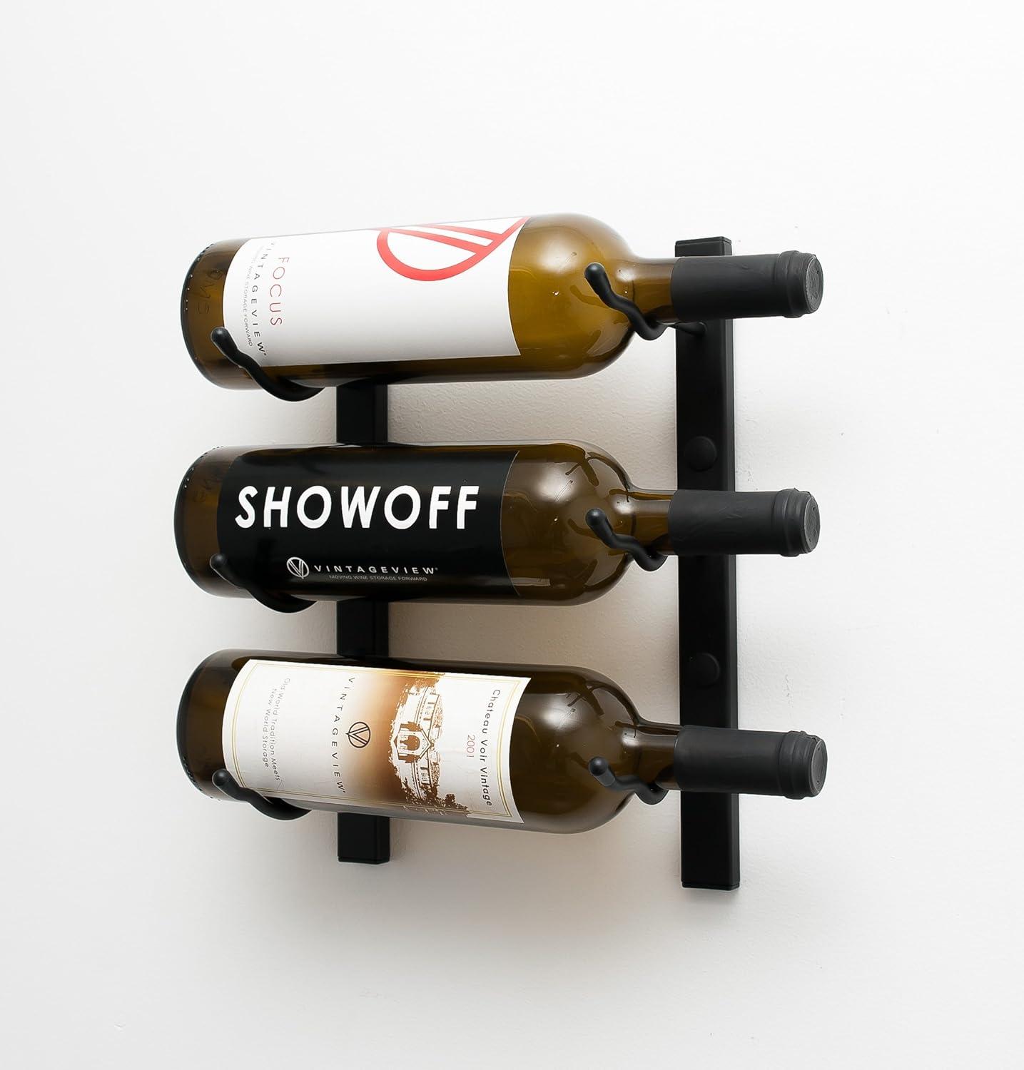 Indurial 3 Bottle Wall Mounted Wine Bottle Rack