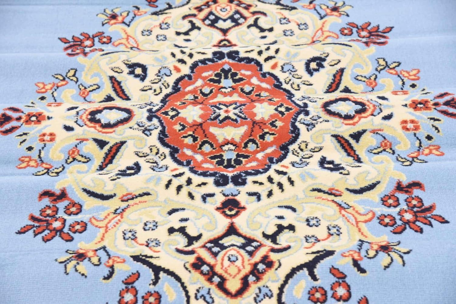 Handmade Terracotta Medallion 7' x 10' Easy Care Rug
