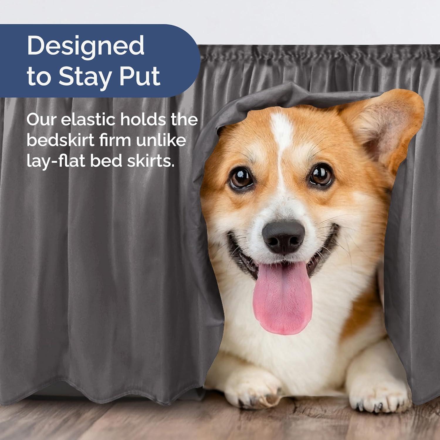 CGK Linens Ruffled Elastic Wrap Around Tailored Bed Skirt