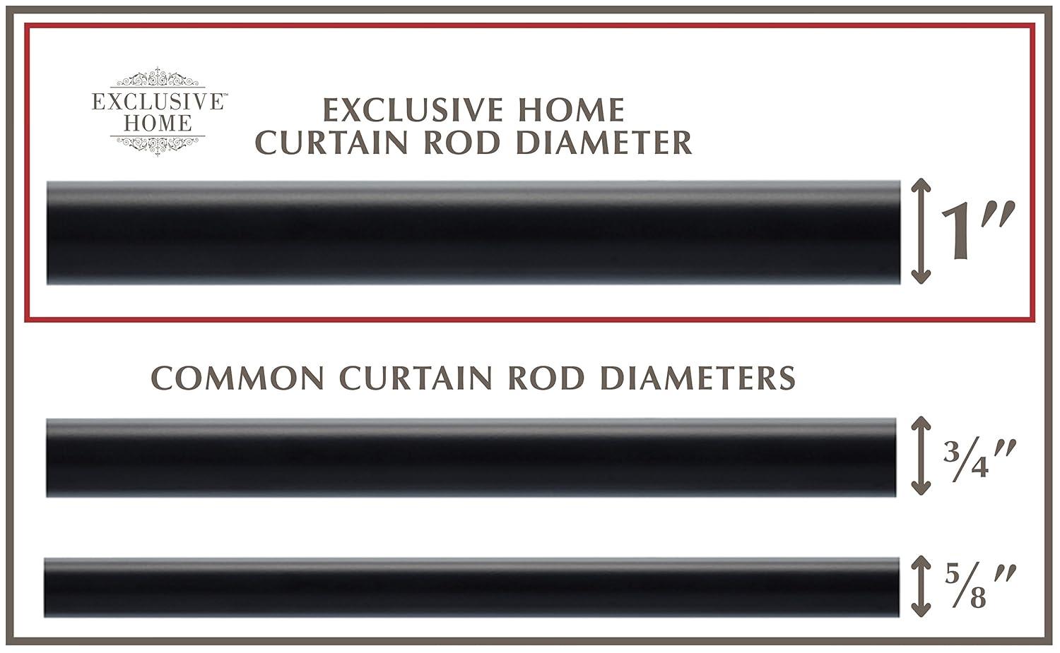 Exclusive Home 66"-120" Ogee Curtain Rod - Matte Black