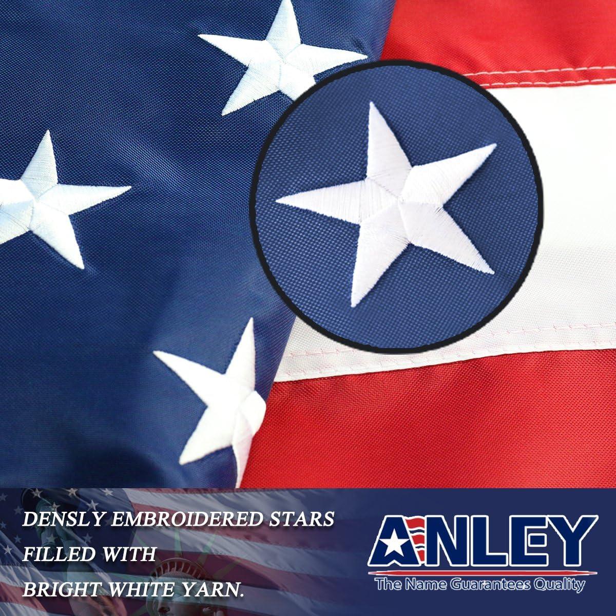 Anley 4x6 foot American Flag US Flags - Embroidered Stars USA Banner Flags Nylon