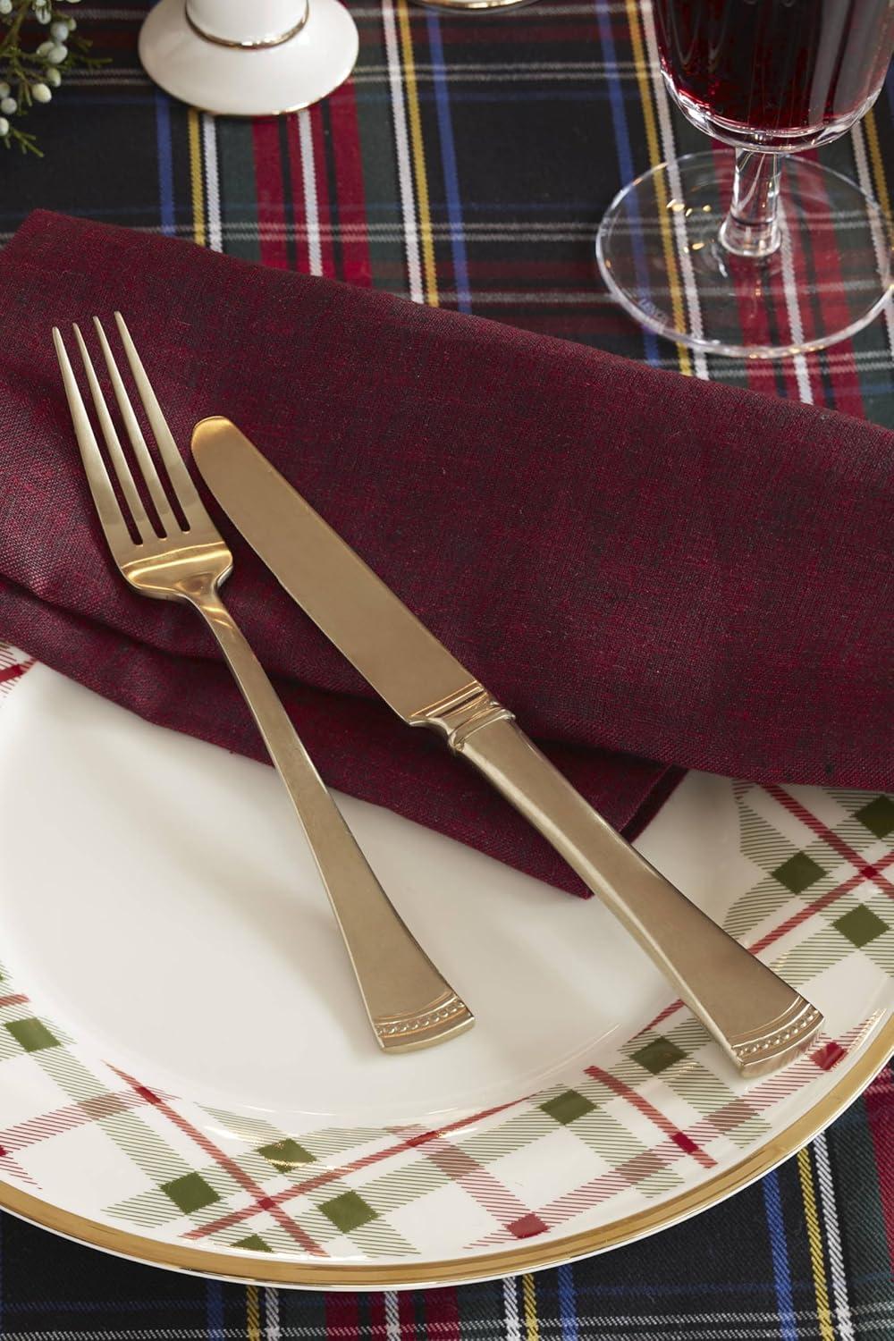 Holiday Plaid 12-Piece Dinnerware Set