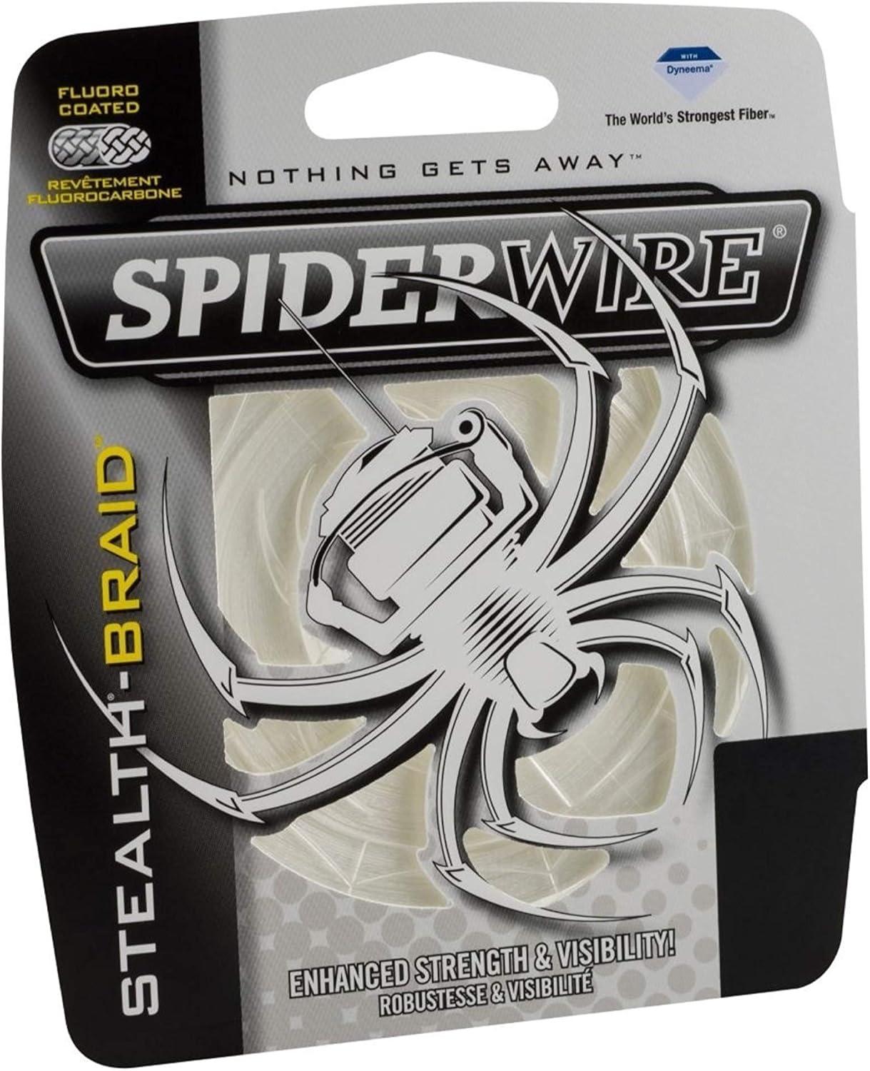 SpiderWire Stealth® Translucent Braid Fishing Line, Translucent, 8 lb Test Strength, 125 yd