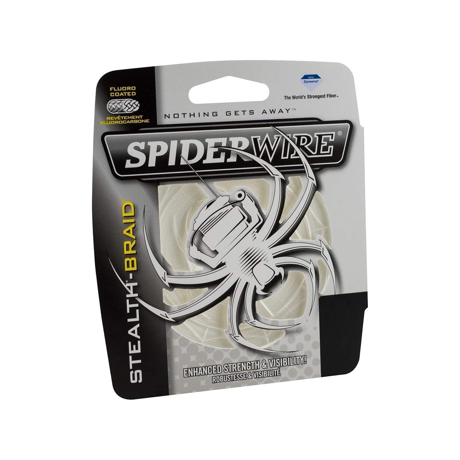 SpiderWire Stealth® Translucent Braid Fishing Line, Translucent, 8 lb Test Strength, 125 yd