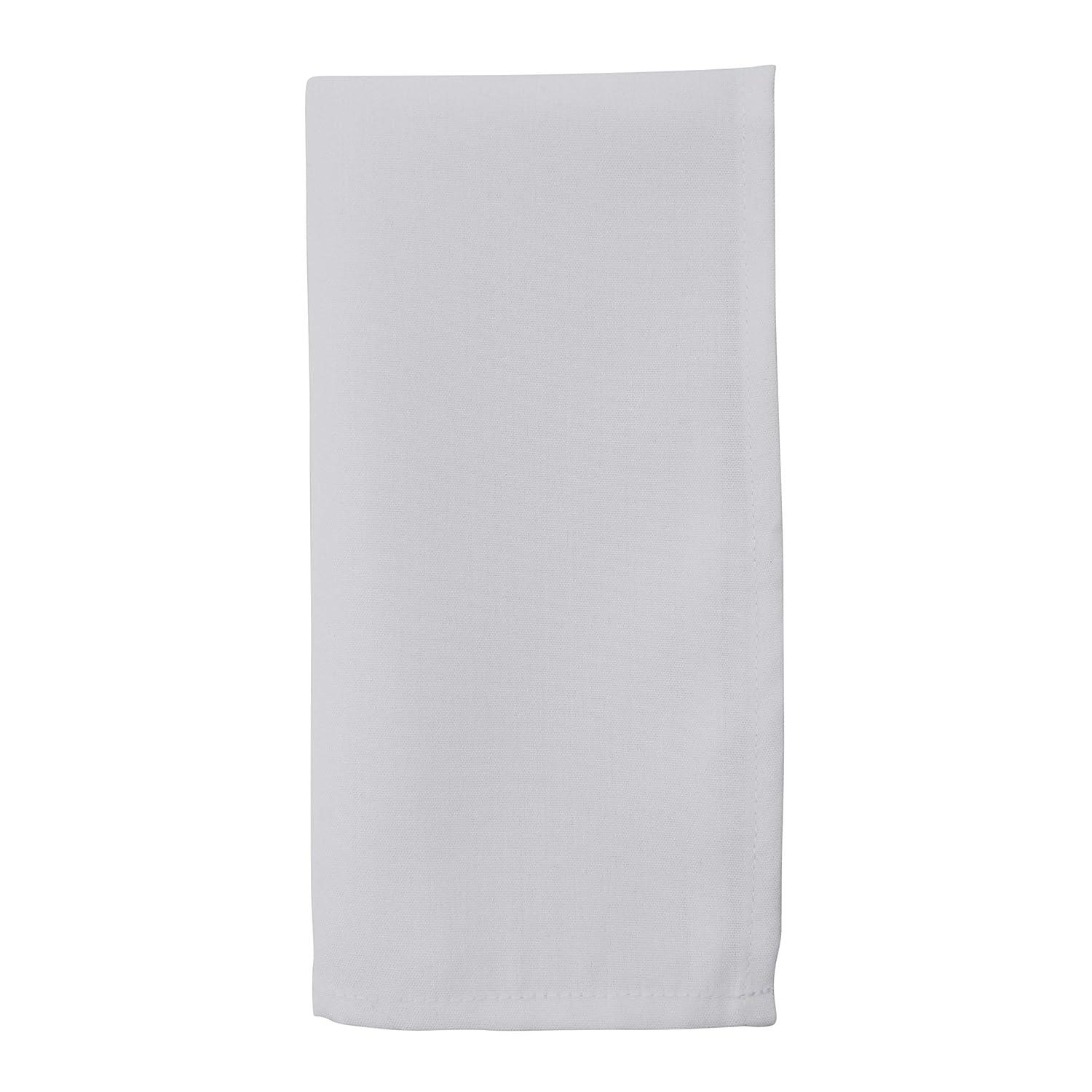 Everyday Design Napkins White (Set of 12): Saro Lifestyle Cloth Napkins, Solid Pattern, 20"x20", Machine Washable