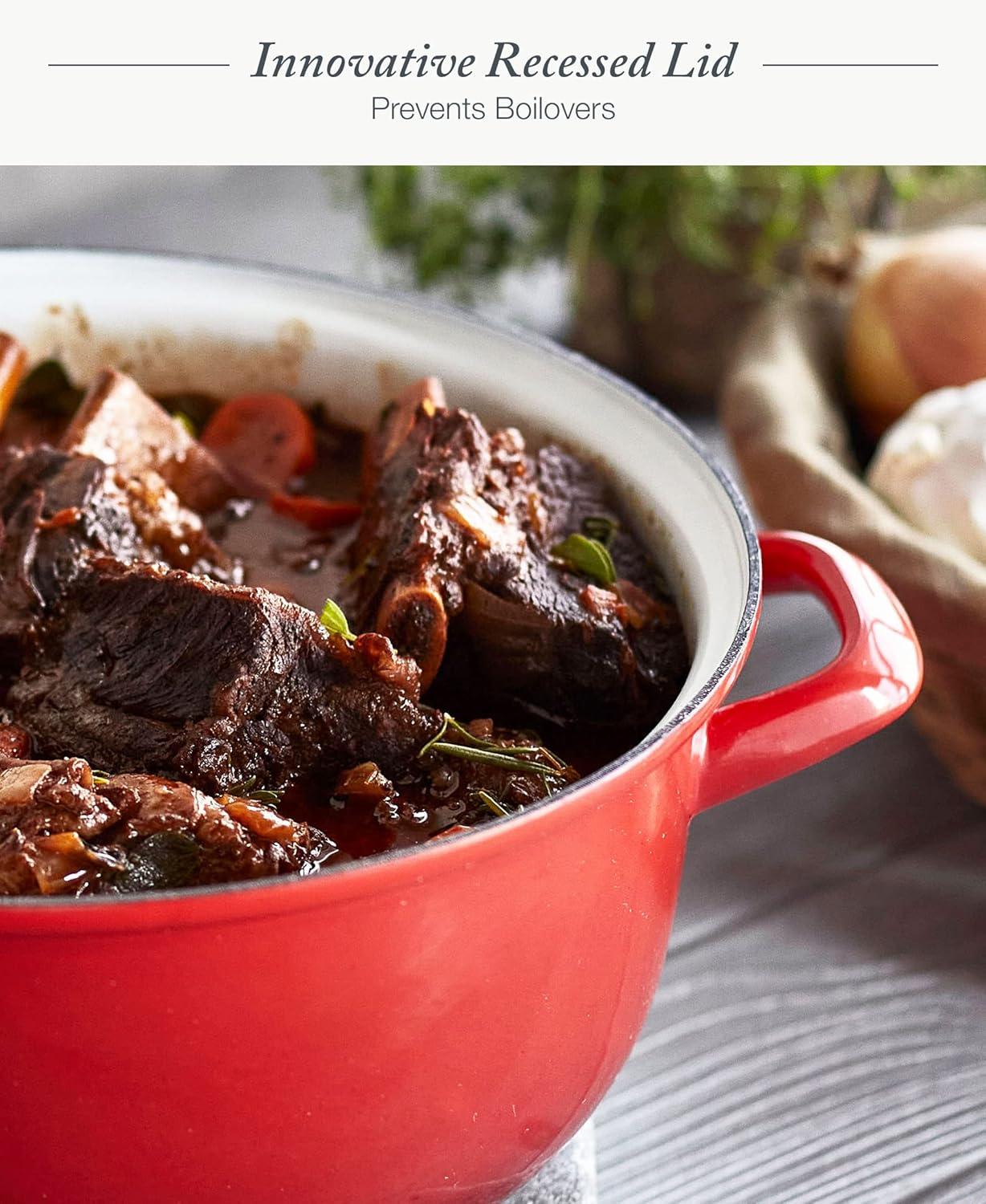 Merten and Storck Merten And Storck 7 Quarts Non-Stick Enameled Cast Iron Round Dutch Oven