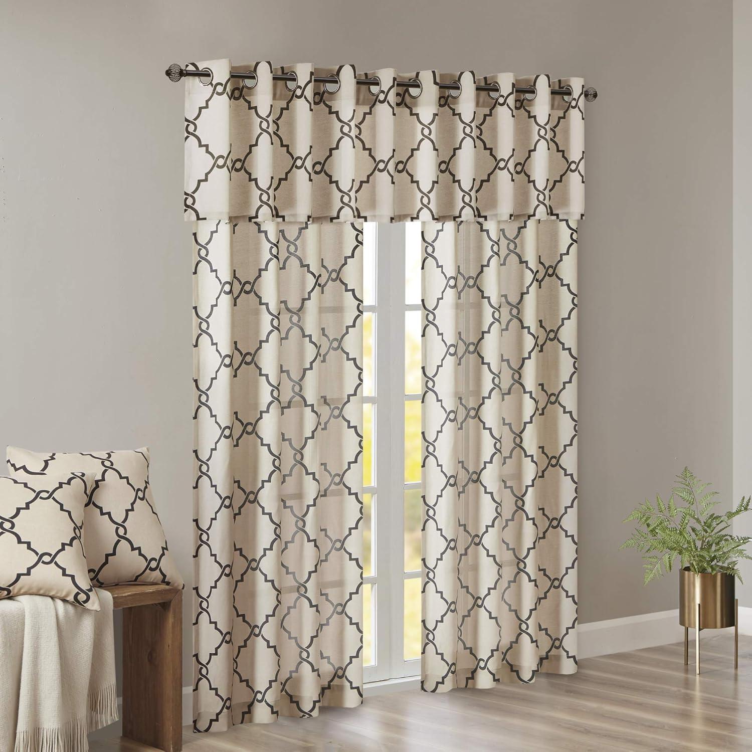 Madison Park Fretwork Print Grommet Top Single Window Curtain Panel & Reviews | Wayfair