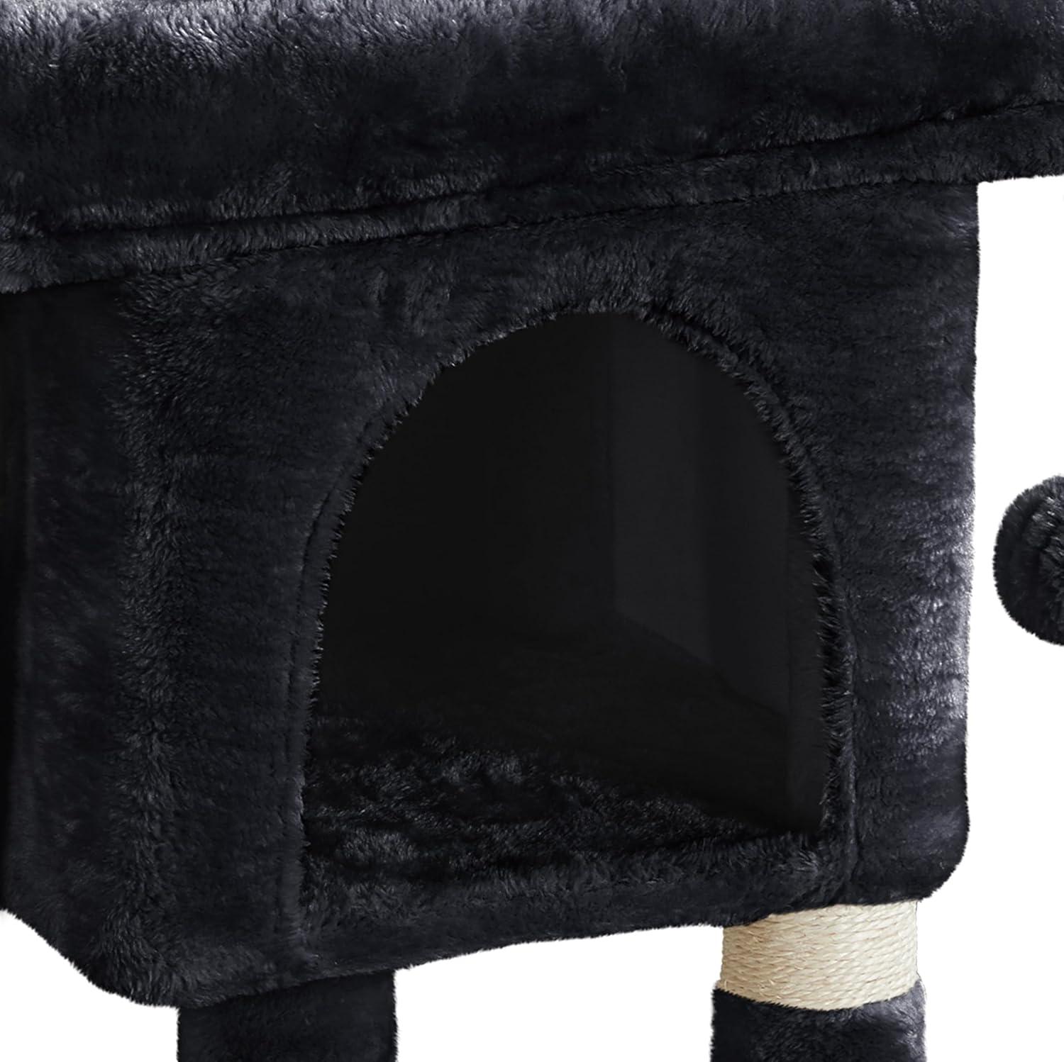 Yaheetech 23.5" Small Cat Tree Condo with Plush Perch - Black