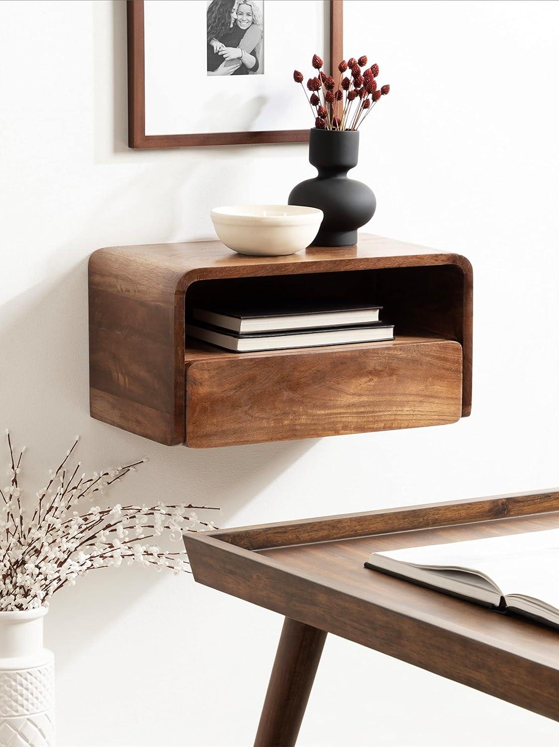 Langley 9'' Tall Solid Wood Floating Shelf