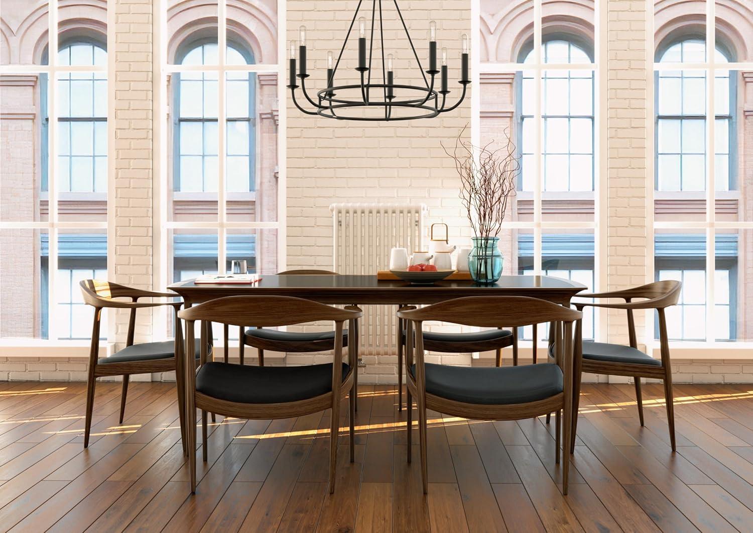 Bailey Matte Black 8-Light Industrial Chandelier