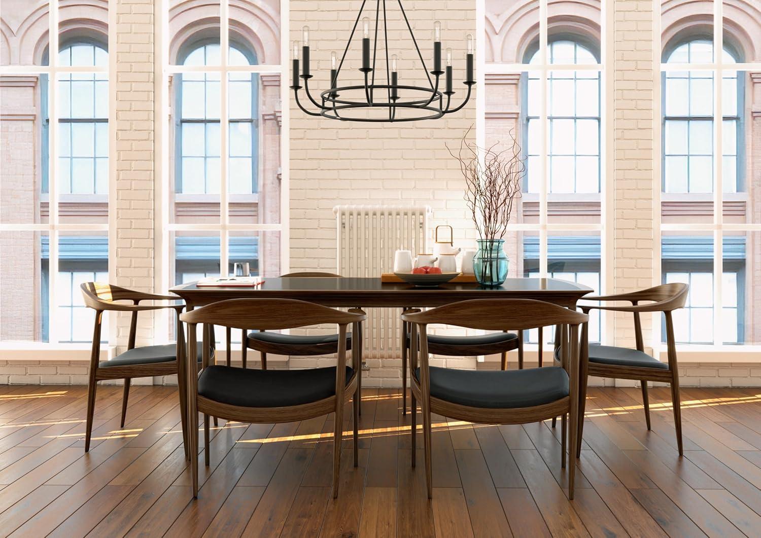 8 Light Chandelier-Matte Black Finish Bailey Street Home 49-Bel-4173355