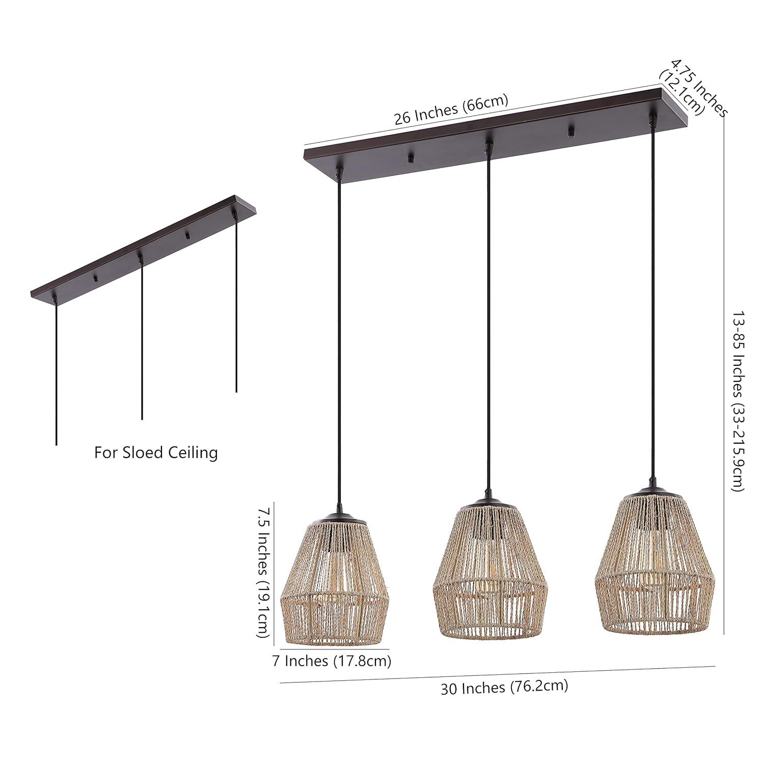 Jonathan Y Ibiza Island Seagrassmetal Bohemian Coastal Led Pendant