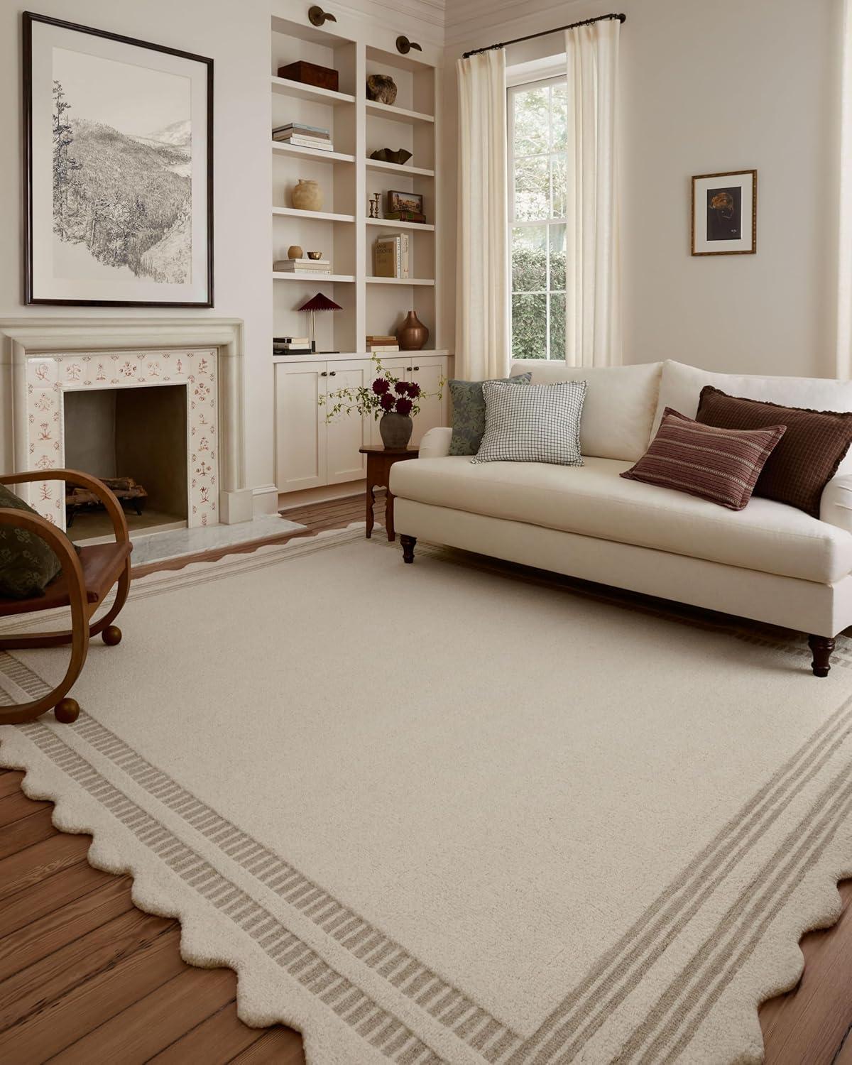 Ivory and Grey Hand-Tufted Wool Runner Rug 2'-6" x 7'-6"