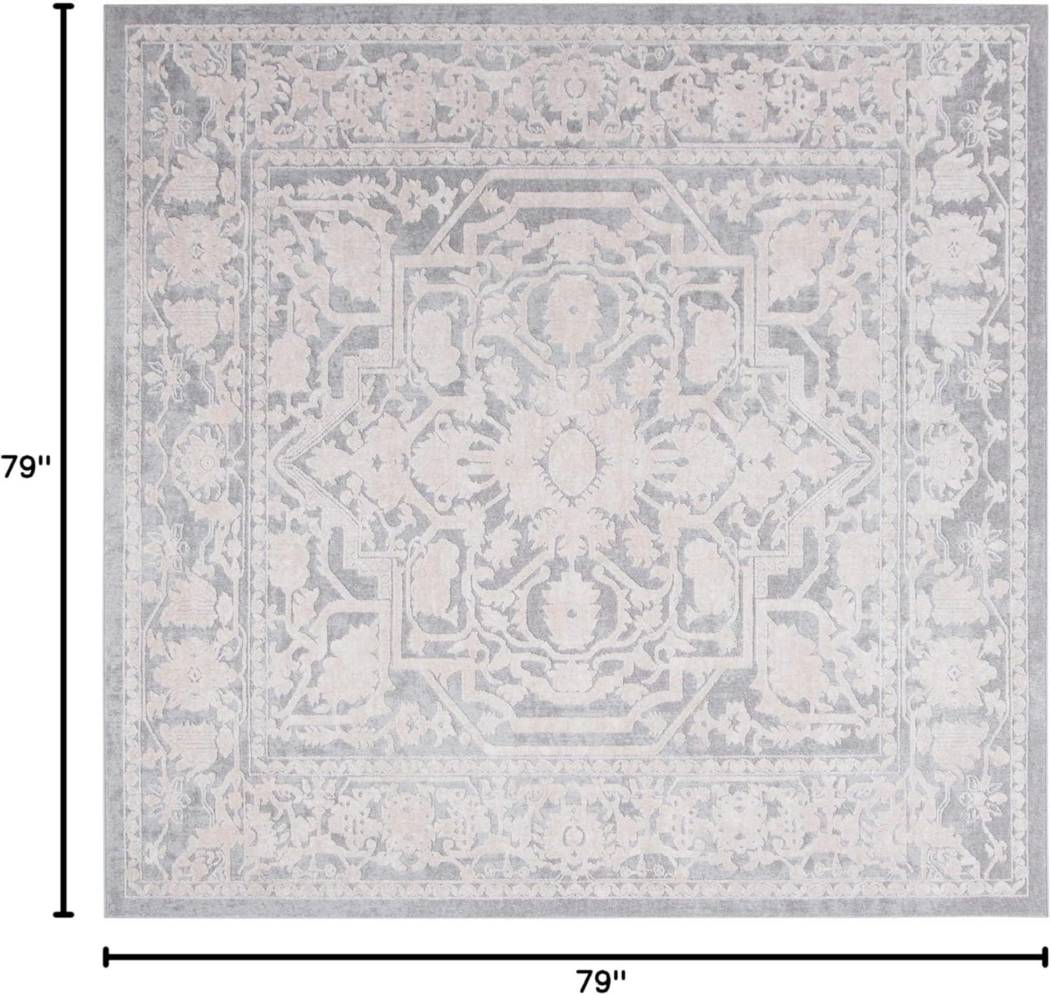 Reflection RFT665 Power Loomed Indoor Area Rug - Light Grey/Cream - 6'7"x6'7" - Safavieh.