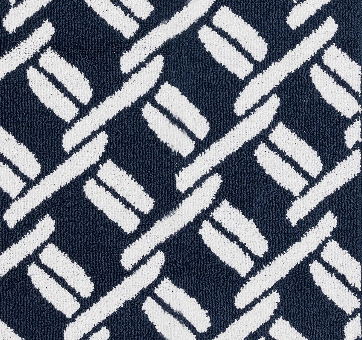 Nautica Tufted Runners Geometric Tufted All Loop Navy Runner & Accent Rugs