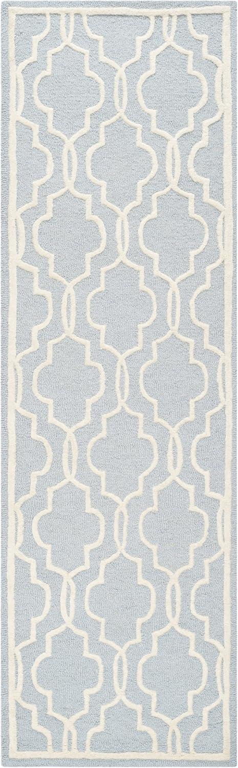 Cambridge CAM131 Tufted Indoor Runner Rug - Light Blue/Ivory - 2'6"x10' - Safavieh