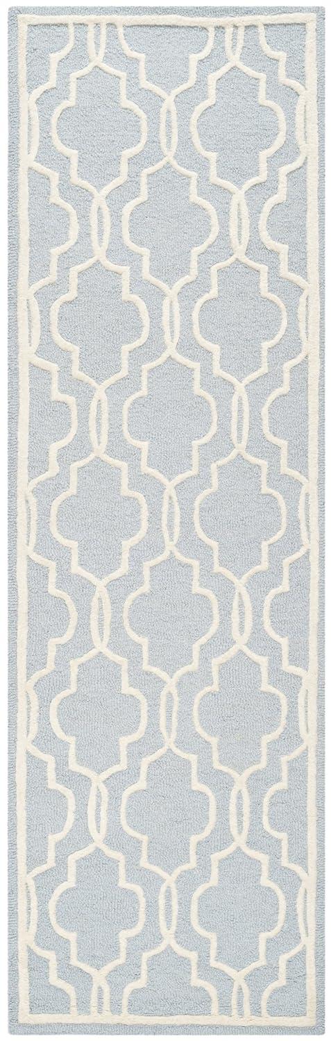 Cambridge CAM131 Tufted Indoor Runner Rug - Light Blue/Ivory - 2'6"x10' - Safavieh