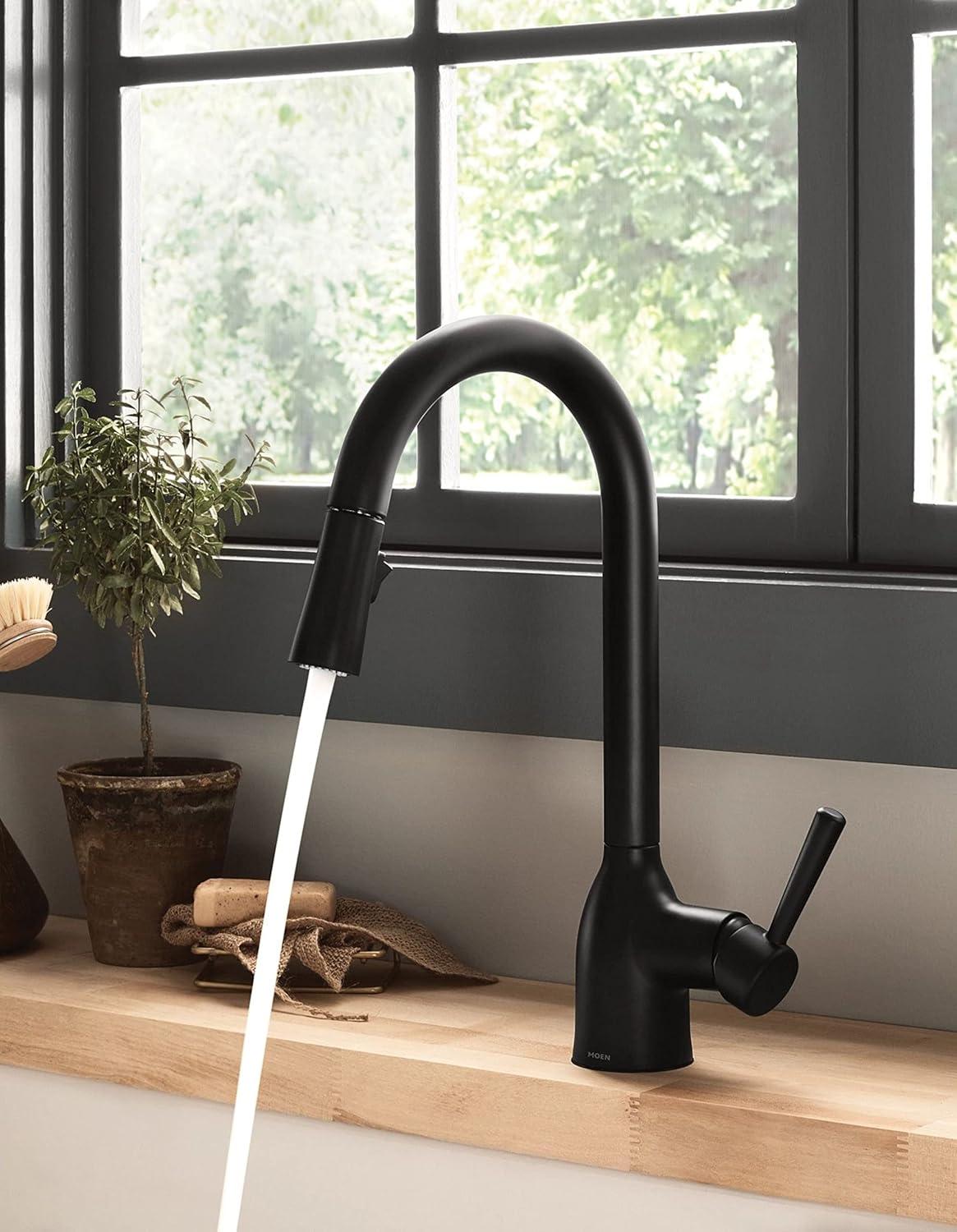 Matte Black Stainless Steel Pull-Out Spray Kitchen Faucet