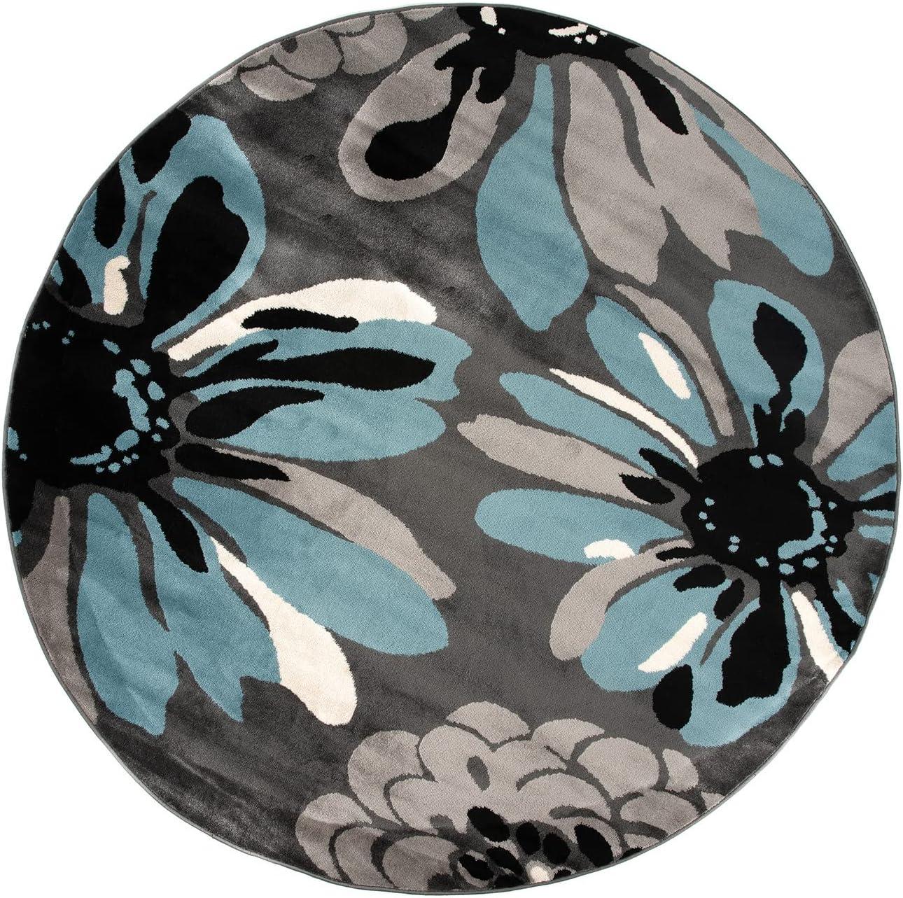 World Rug Gallery Contemporary Modern Flowers Area Rug