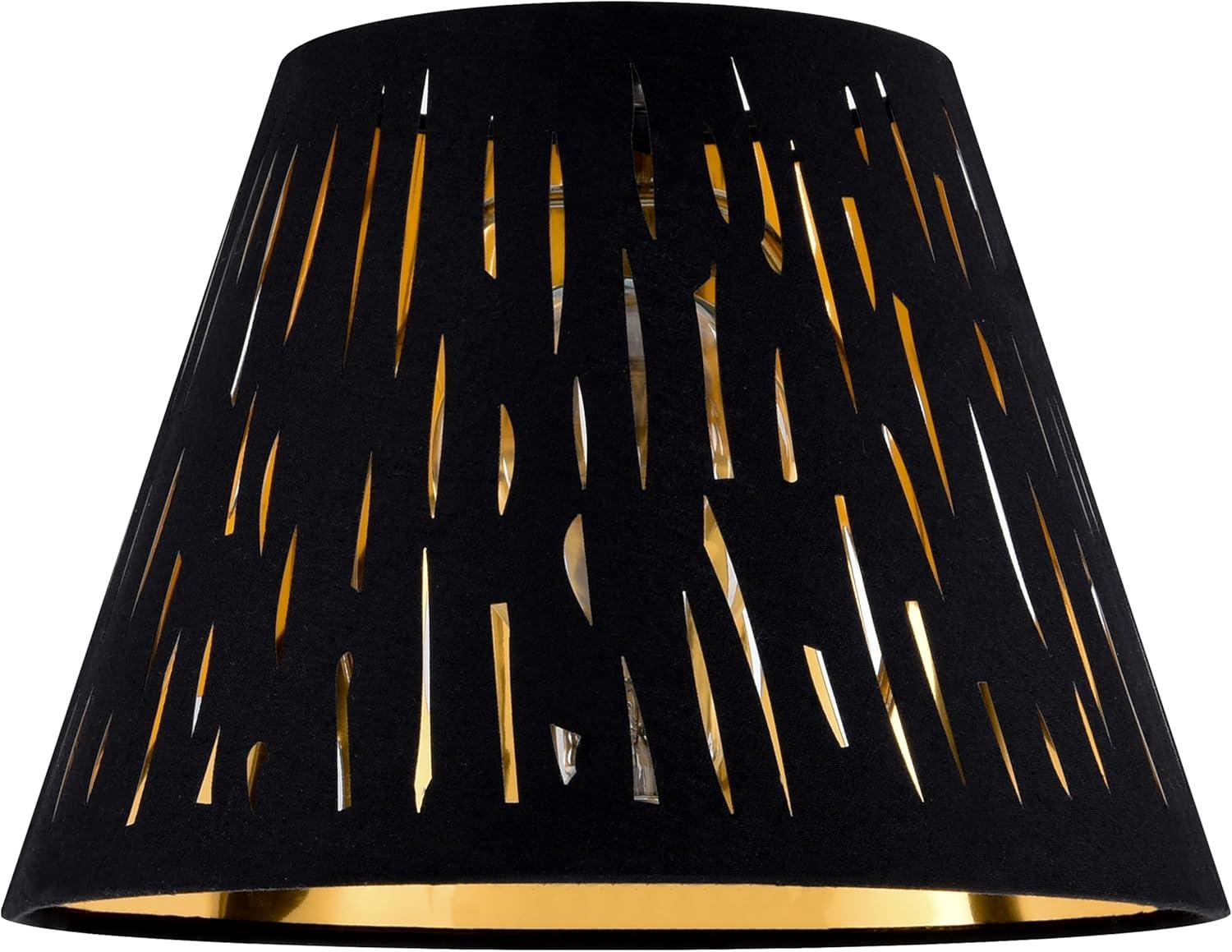 GO&SO Set of 2 Small Black Drum Lamp Shades, 5" Top x 9" Bottom x 6.4" High (Spider), Laser Etching Fabric Lamp Shades for Table, Floor, Wall Lamps -No Assembly Required, Modern Replacement Lampshades