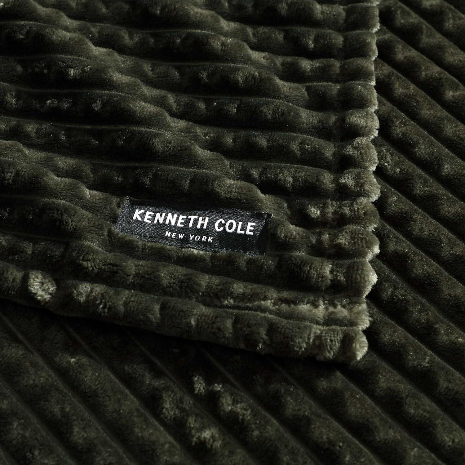 Kenneth Cole Textured Solid Plush Throw Blanket