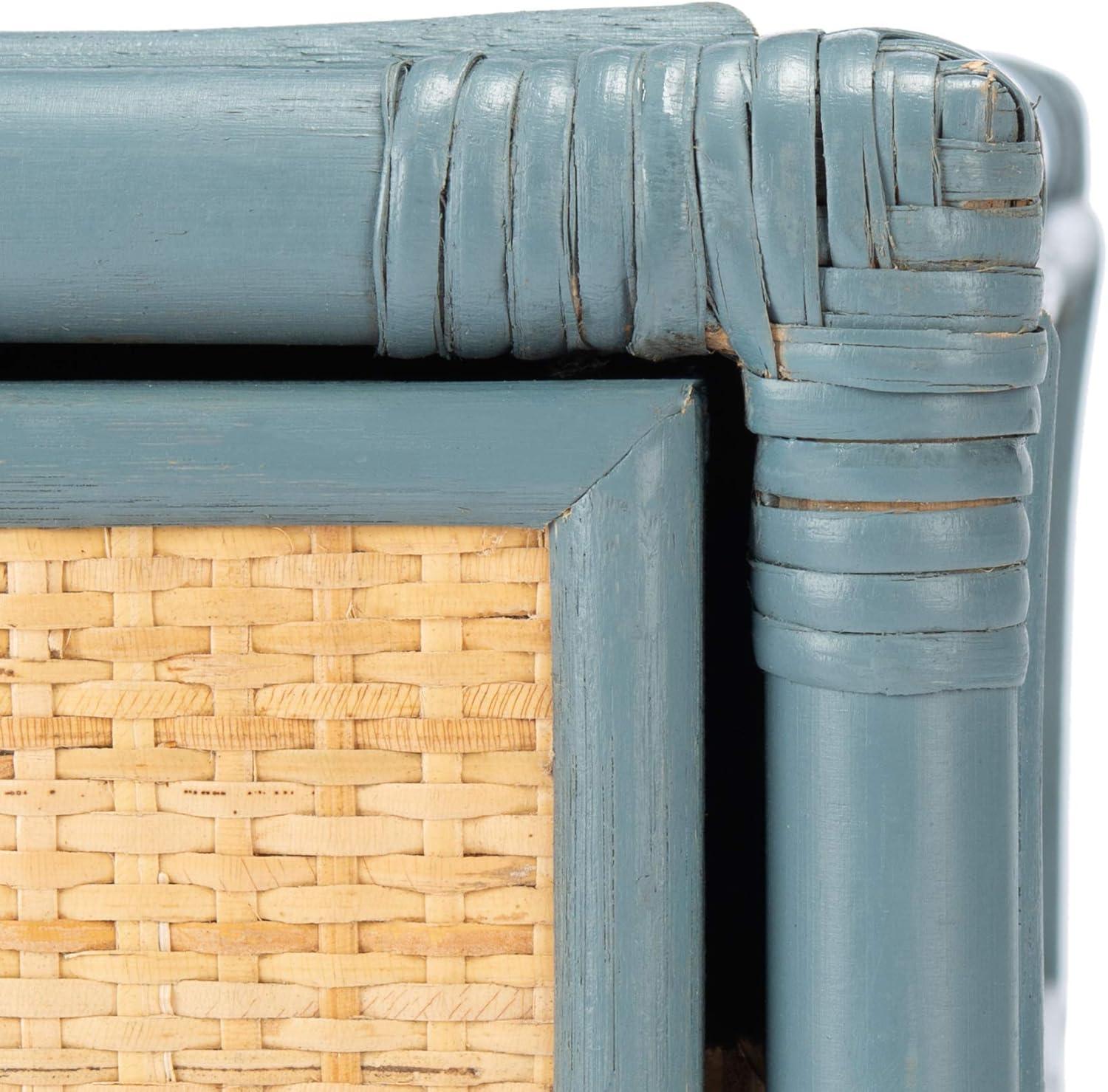 Roya 1 Drawer 1 Shelf Nightstand - Blue Grey/Natural - Safavieh.