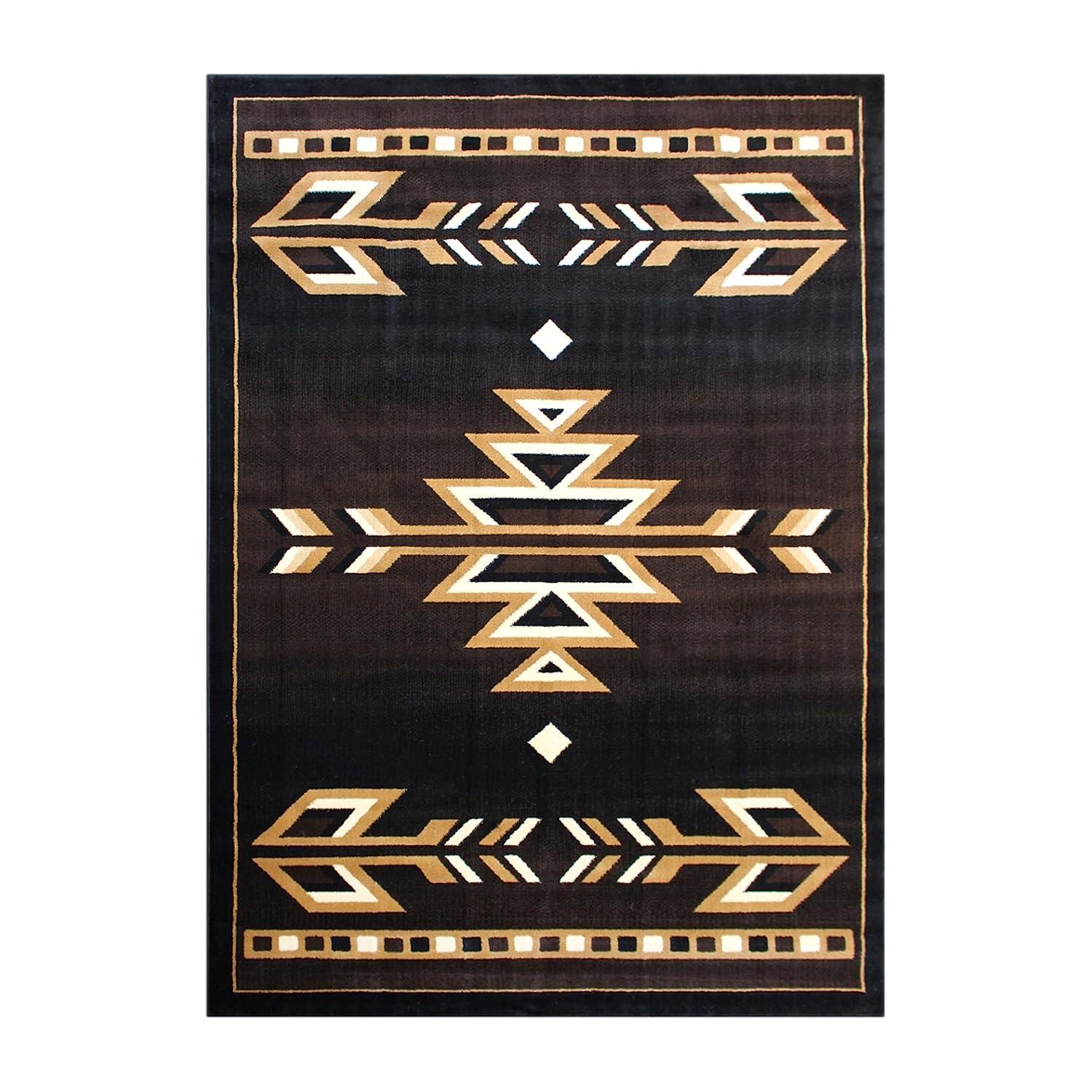 Flash Furniture Amado Rectangular Southwestern Black, Beige, Brown Area Rug, 5' x 7'