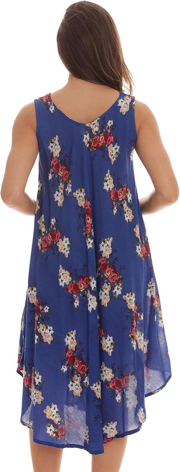 Riviera Sun Womens Floral Print Summer Dress - Beach Cover Up Sundress - Dresses for Women 21993-6015-BLU-3X