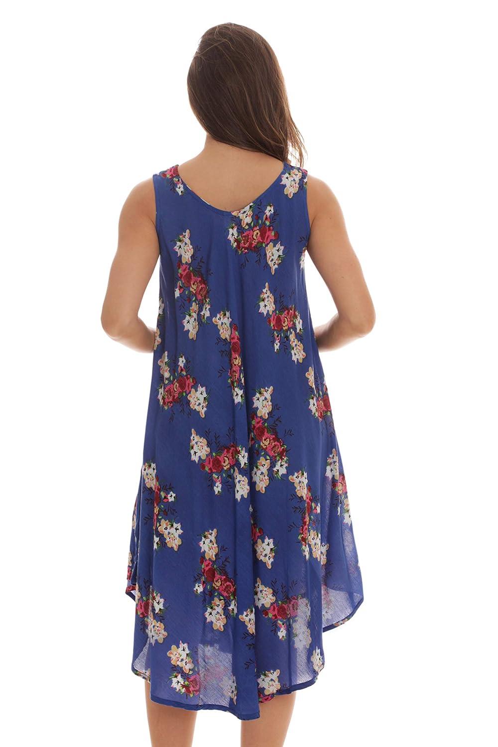 Riviera Sun Womens Floral Print Summer Dress - Beach Cover Up Sundress - Dresses for Women 21993-6015-BLU-3X