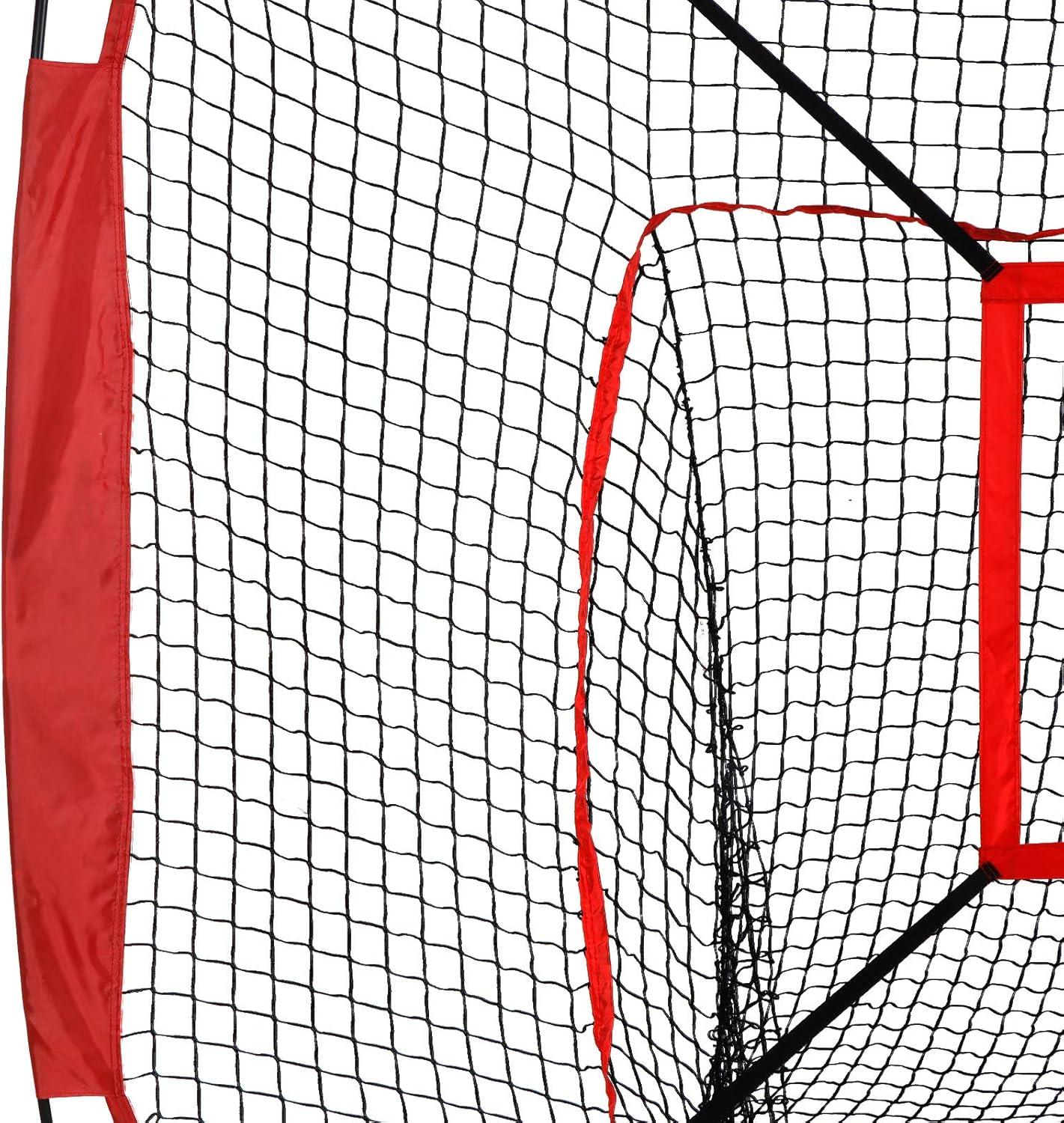Zeny 7' x 7' Baseball Softball Practice Net Hitting Pitching Training Net w/Strike Zone,Bow Frame & Carry Bag