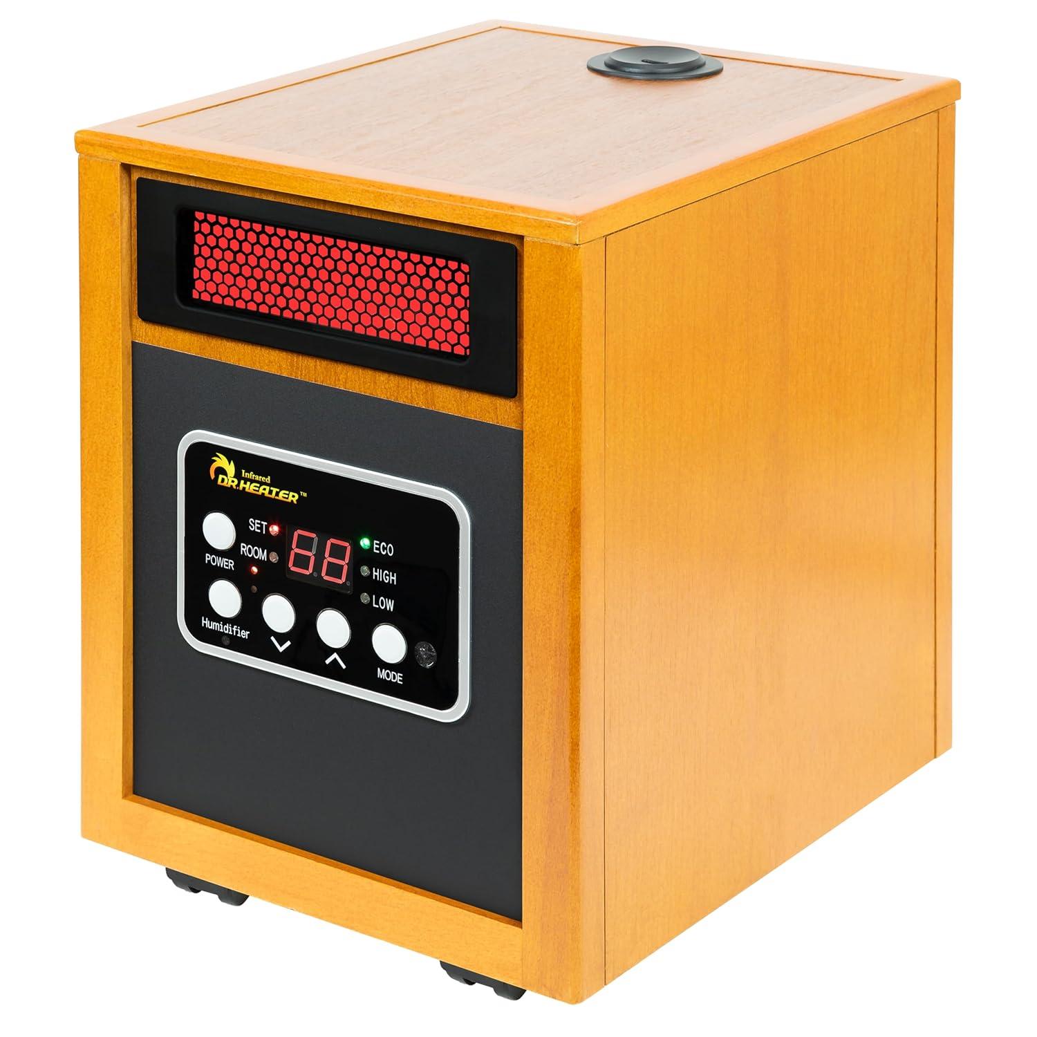 Dr. Infrared Heater DR. INFRARED HEATER DR-968H Indoor Portable Space Heater with Humidifier, 1500-Watt, Cherry