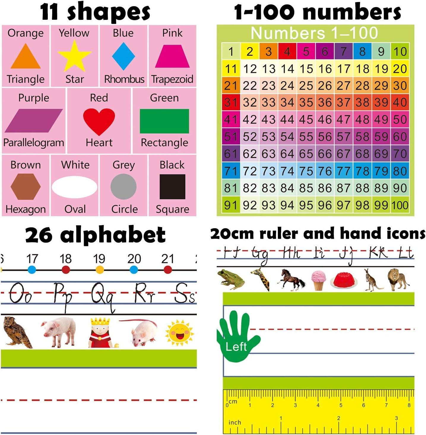 Name Plates for Desk, Colorful Traditional Manuscript Nameplates, Self-Adhesive Desk Tags for School Classroom Decorations and Teachers Using(14X4 inch,40 Pieces)