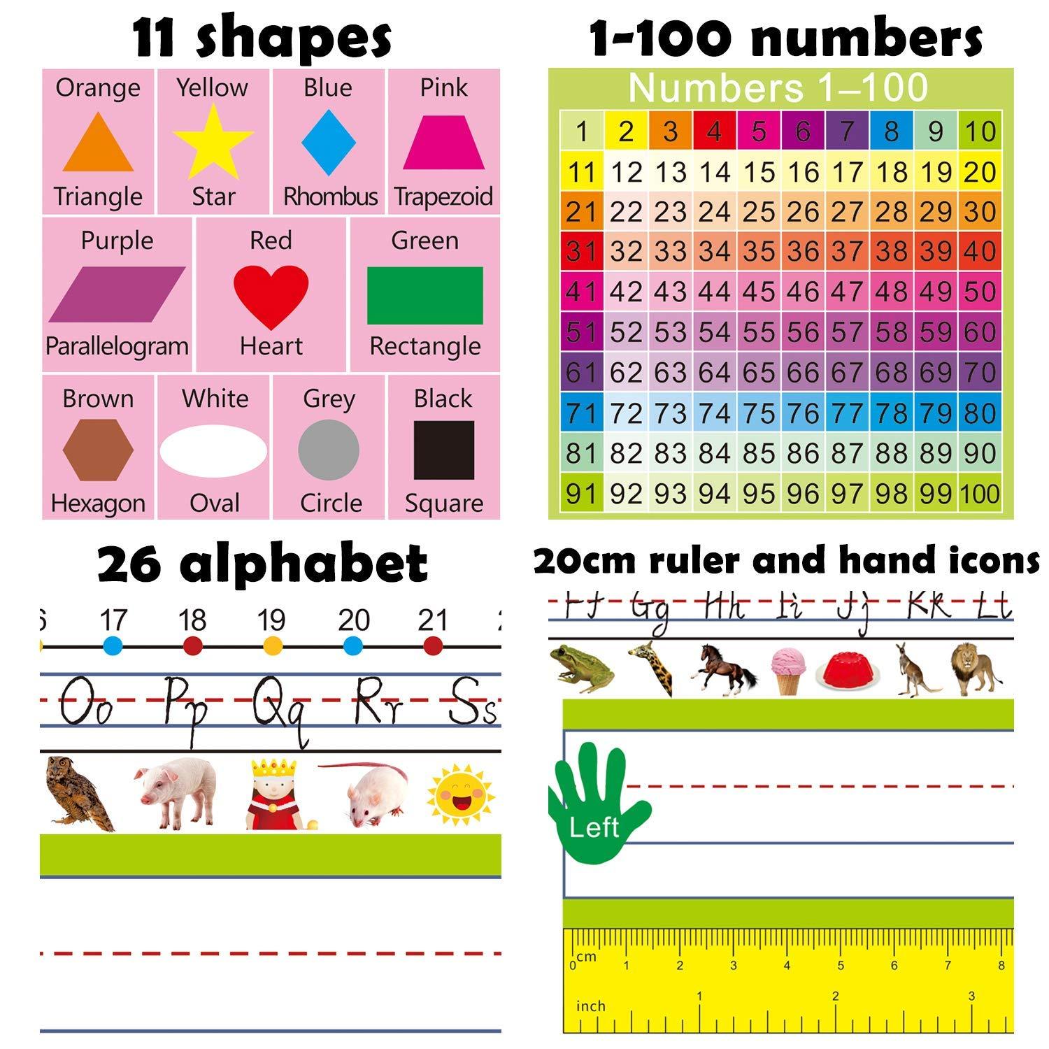 Name Plates for Desk, Colorful Traditional Manuscript Nameplates, Self-Adhesive Desk Tags for School Classroom Decorations and Teachers Using(14X4 inch,40 Pieces)