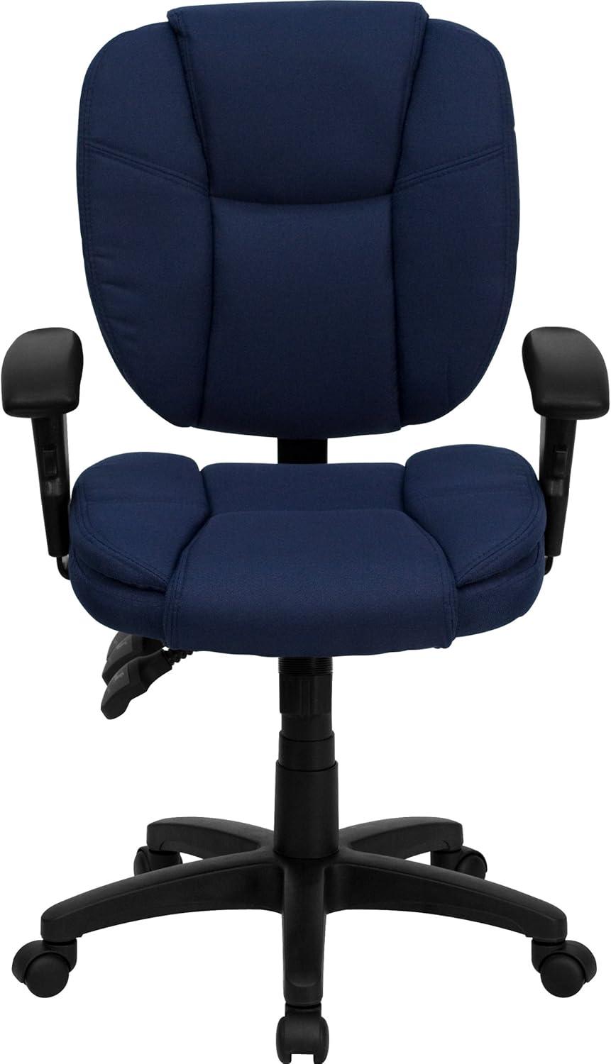 Flash Furniture Mid-Back Multifunction Swivel Ergonomic Task Office Chair with Pillow Top Cushioning and Adjustable Arms