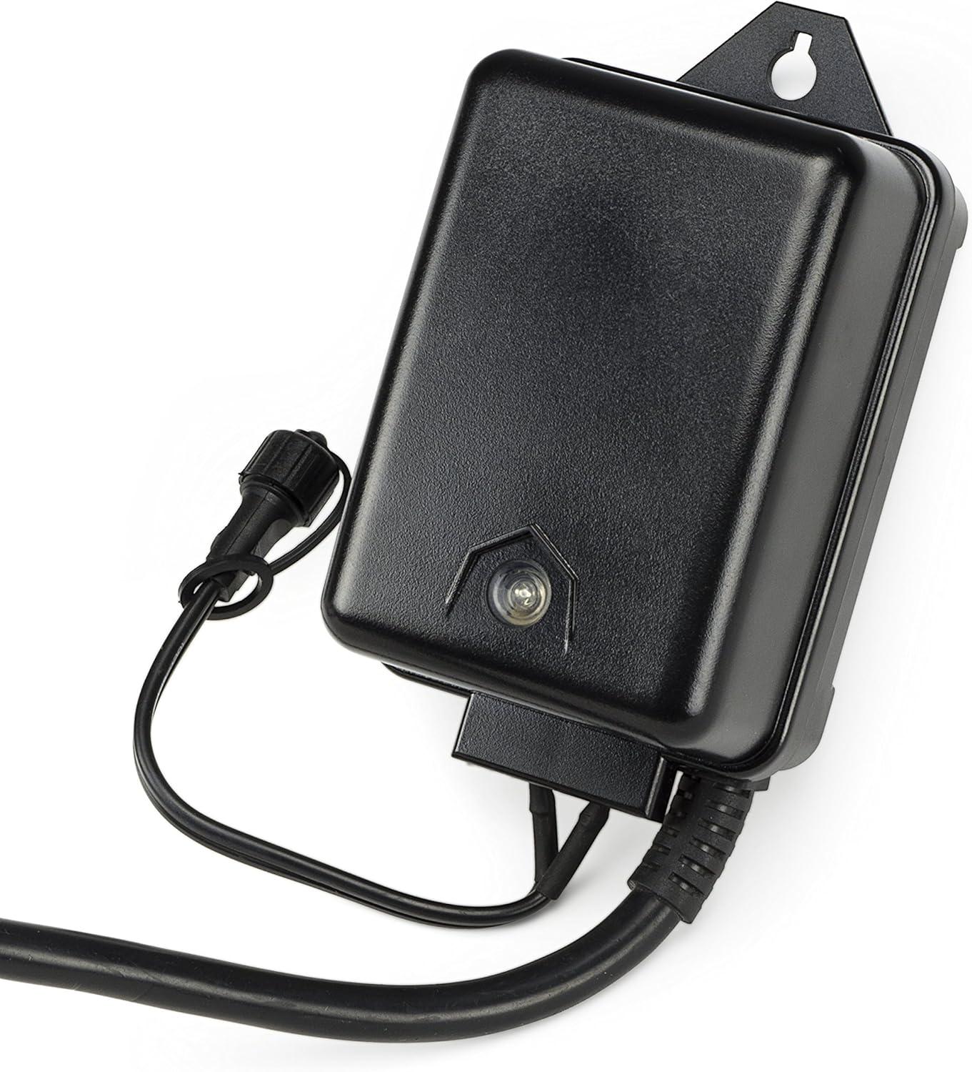 Black 60W 12V Electronic Transformer with Photocell Sensor