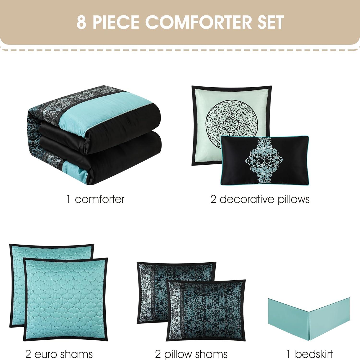 Nanshing America, Inc Arabesque 8 Piece Traditional Comforter Set