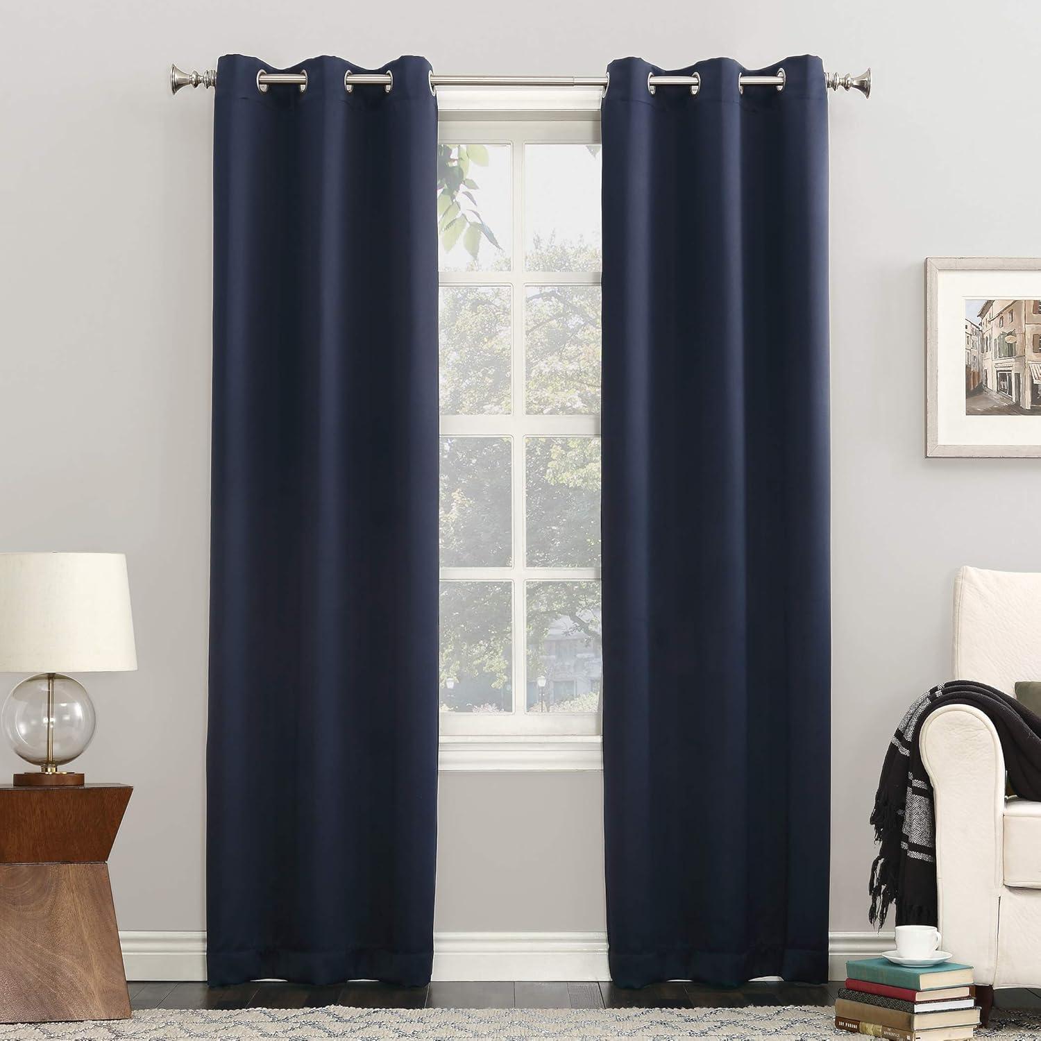 Sun Zero Blackout Kenneth Energy Saving Grommet Curtain Panel