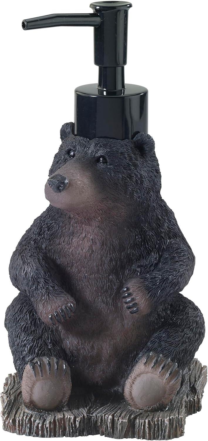 Black Bear Lodge Resin Soap Dispenser Lotion Pump