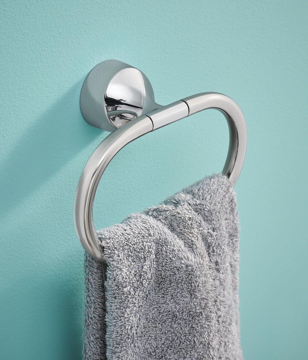 Chrome Wall Mounted Oval Bathroom Towel Ring