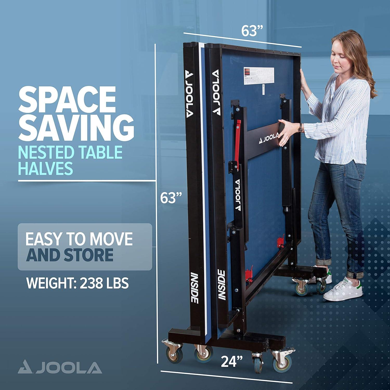 Joola USA Joola Inside, Indoor Table Tennis Table with Net and Post Set - 10 Minute Easy Assembly