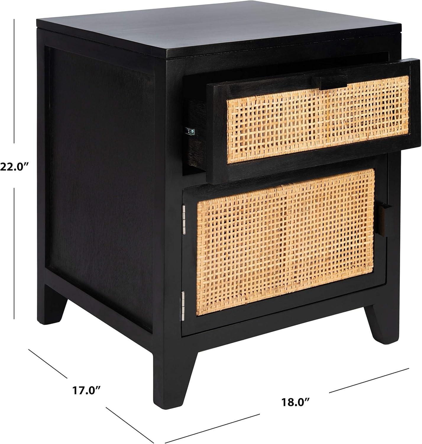 Miya 1 Drawer Nightstand - NST5012 - Black/Natural - Safavieh