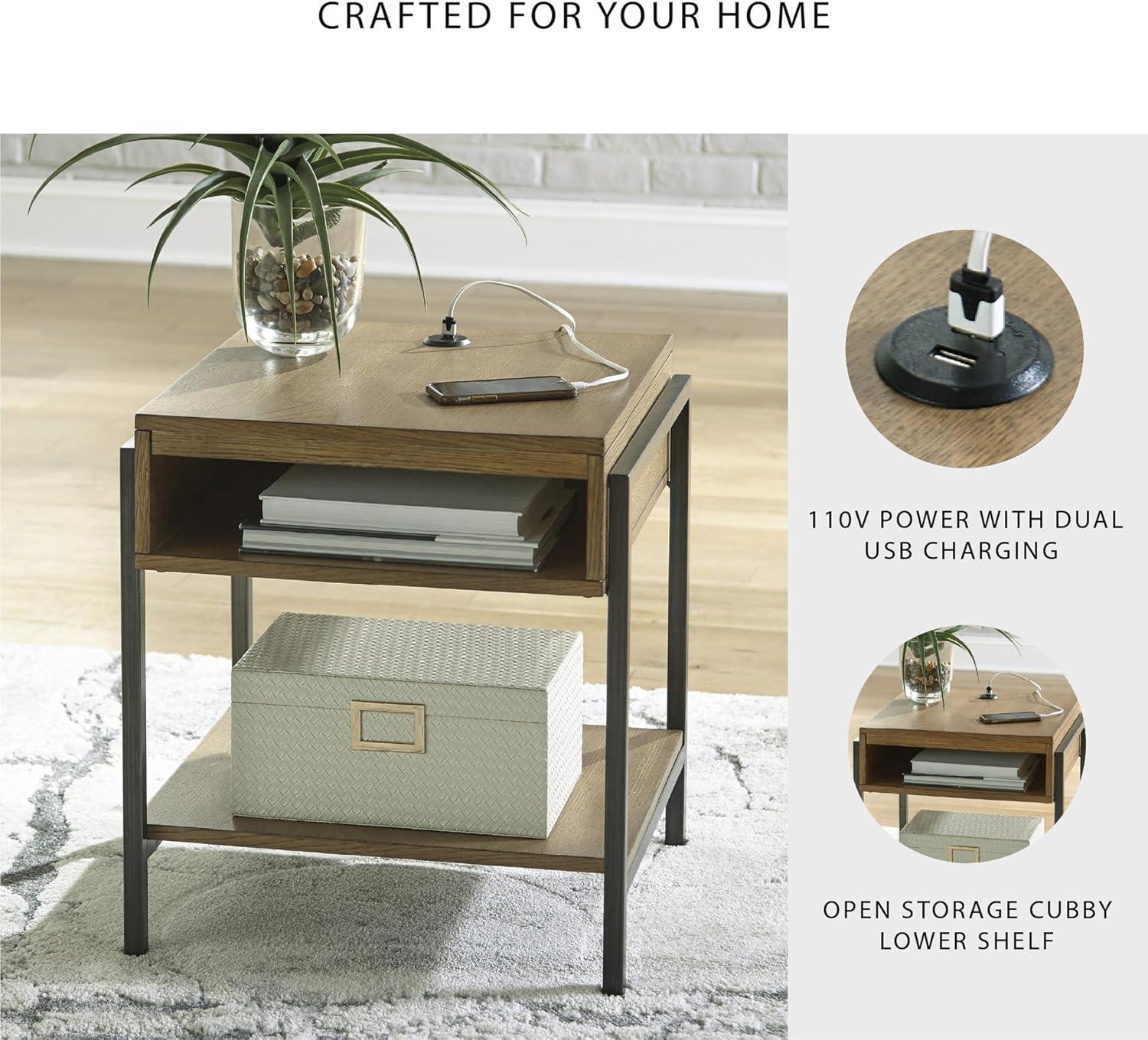 Signature Design by Ashley Contemporary Fridley End Table  Brown/Black