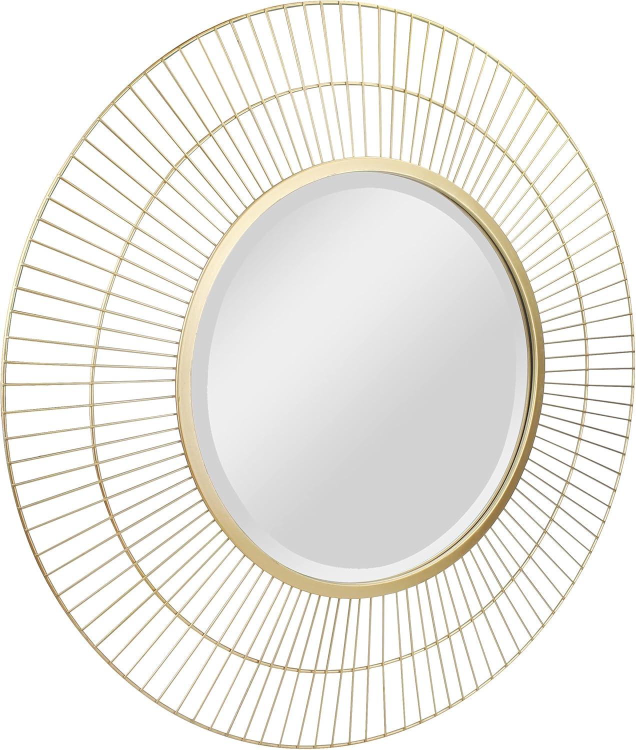 Two Loop Radial Wire Mirror Gold - Stonebriar Collection