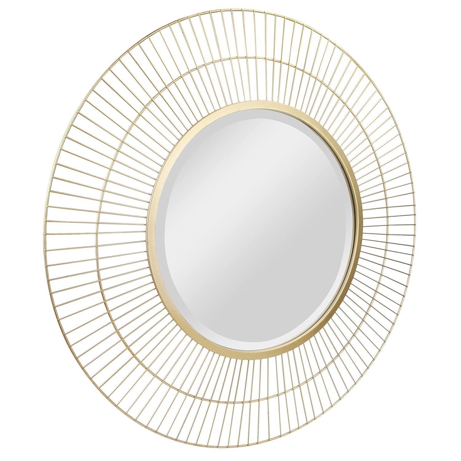 Two Loop Radial Wire Mirror Gold - Stonebriar Collection