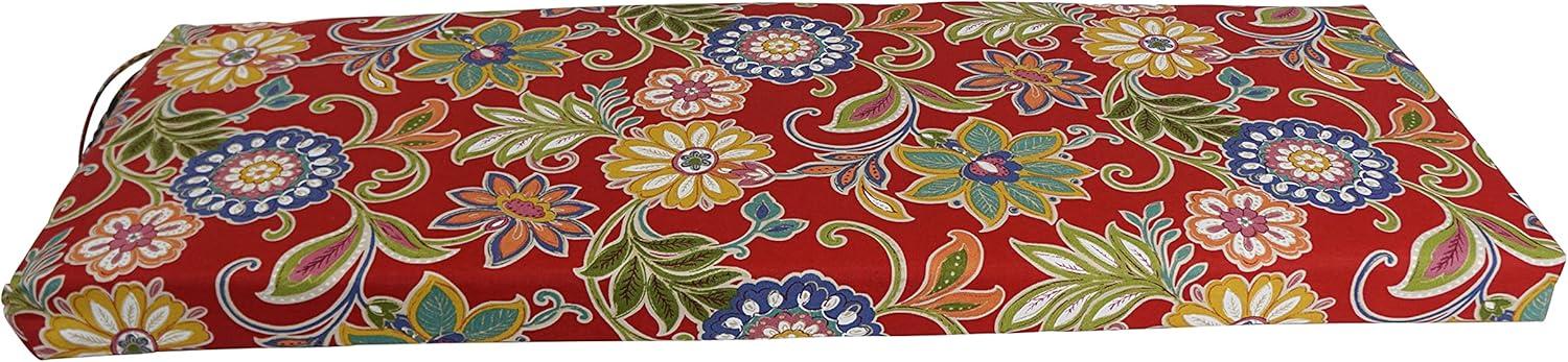 Blazing Needles 54-inch by 19-inch Patterned Outdoor Spun Polyester Bench Cushion 954X19-REO-40
